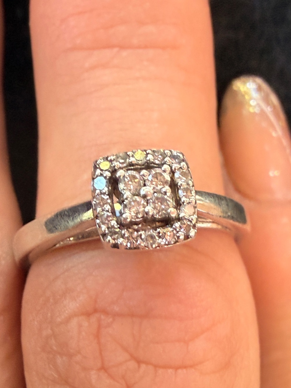 Natural Diamond Halo Engagement ring Sz7